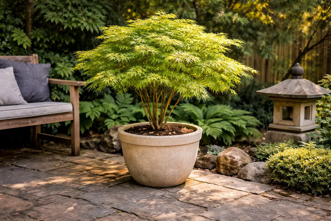 acer in partial shade garden