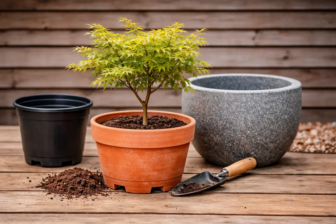choosing pot size for acer tree